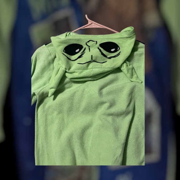 Star Wars Baby Yoda Hooded Onesie - Blue & Green - Picture 3 of 3